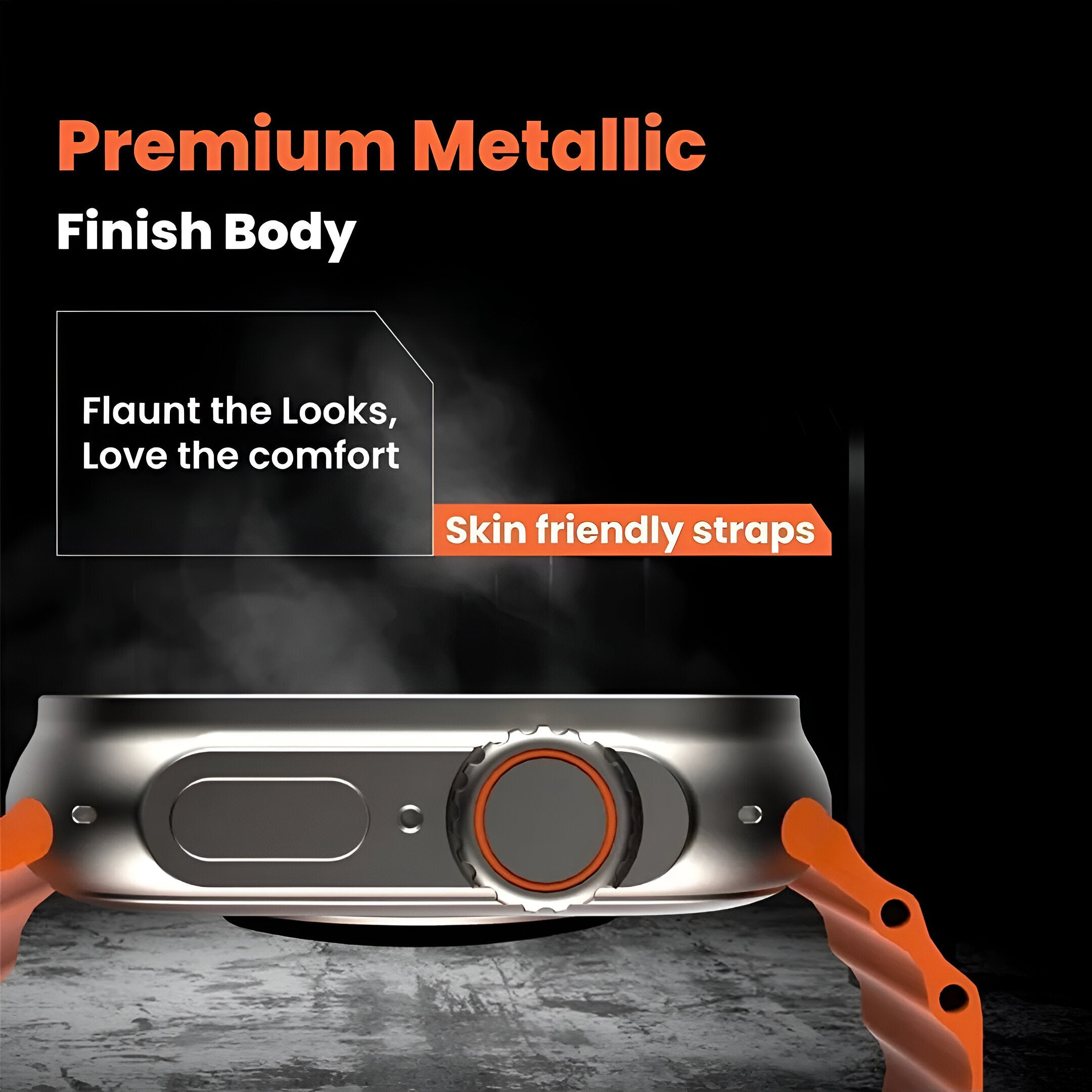 T900 / T10 Ultra Smart Watch Orange. Premium Design and Build Quality Fitpro app